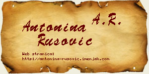 Antonina Rusović vizit kartica
